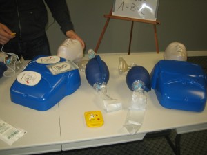 CPR, AED and Mannequins in workplace approved CPR Course