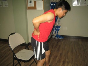 A common example of back pain during exercise.